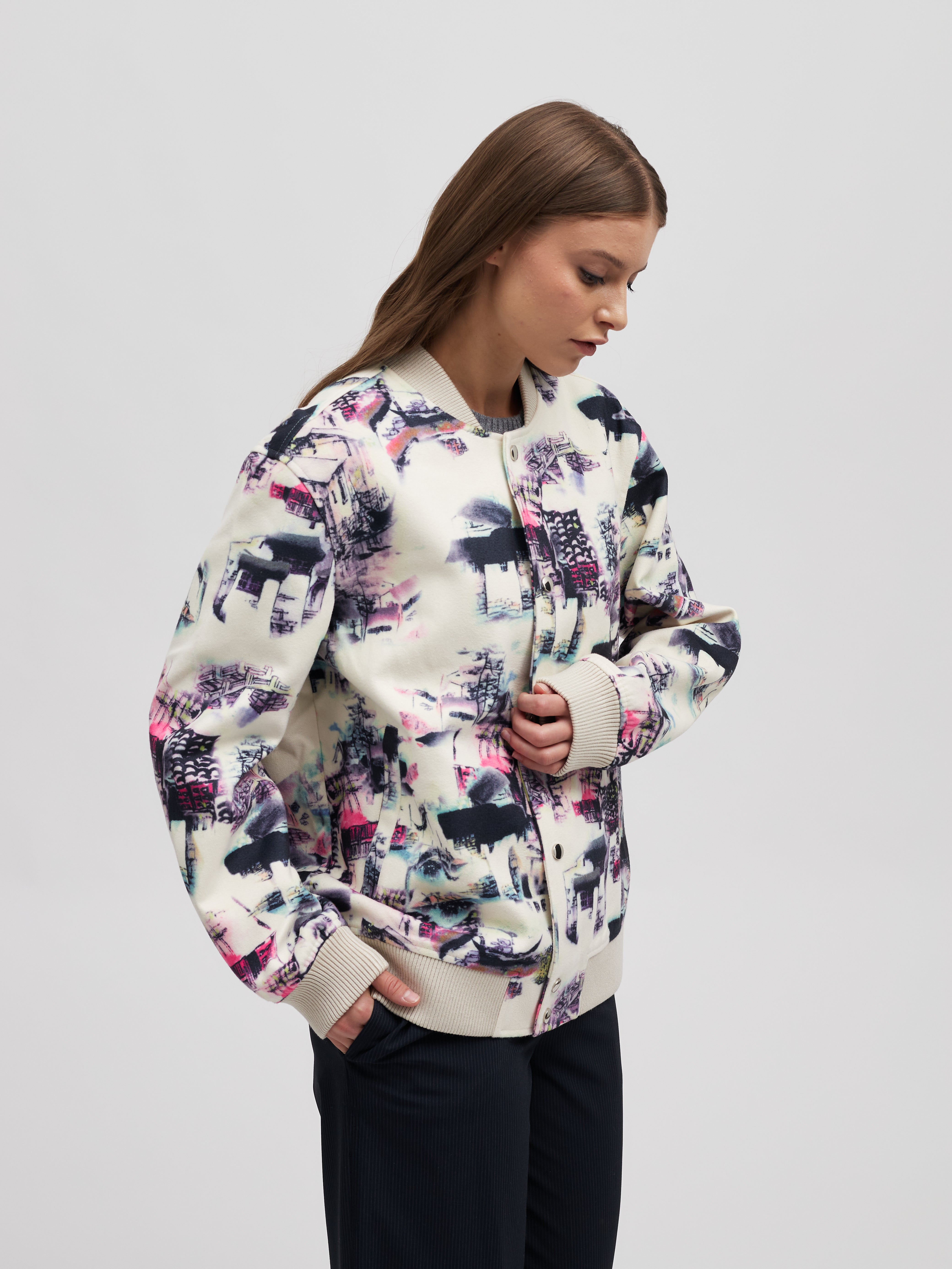 Women's Printed Bomber Jacket