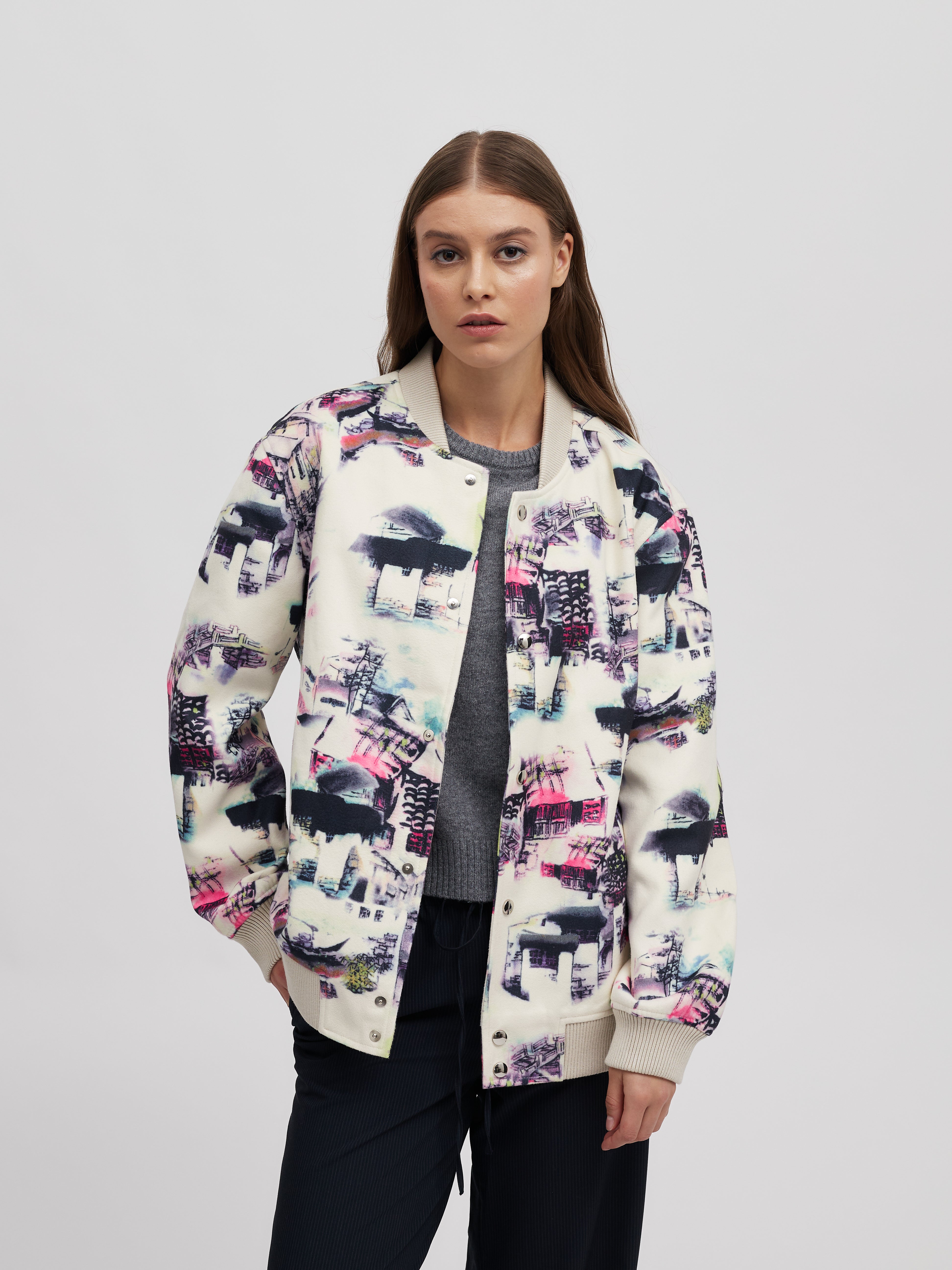 Women's Printed Bomber Jacket