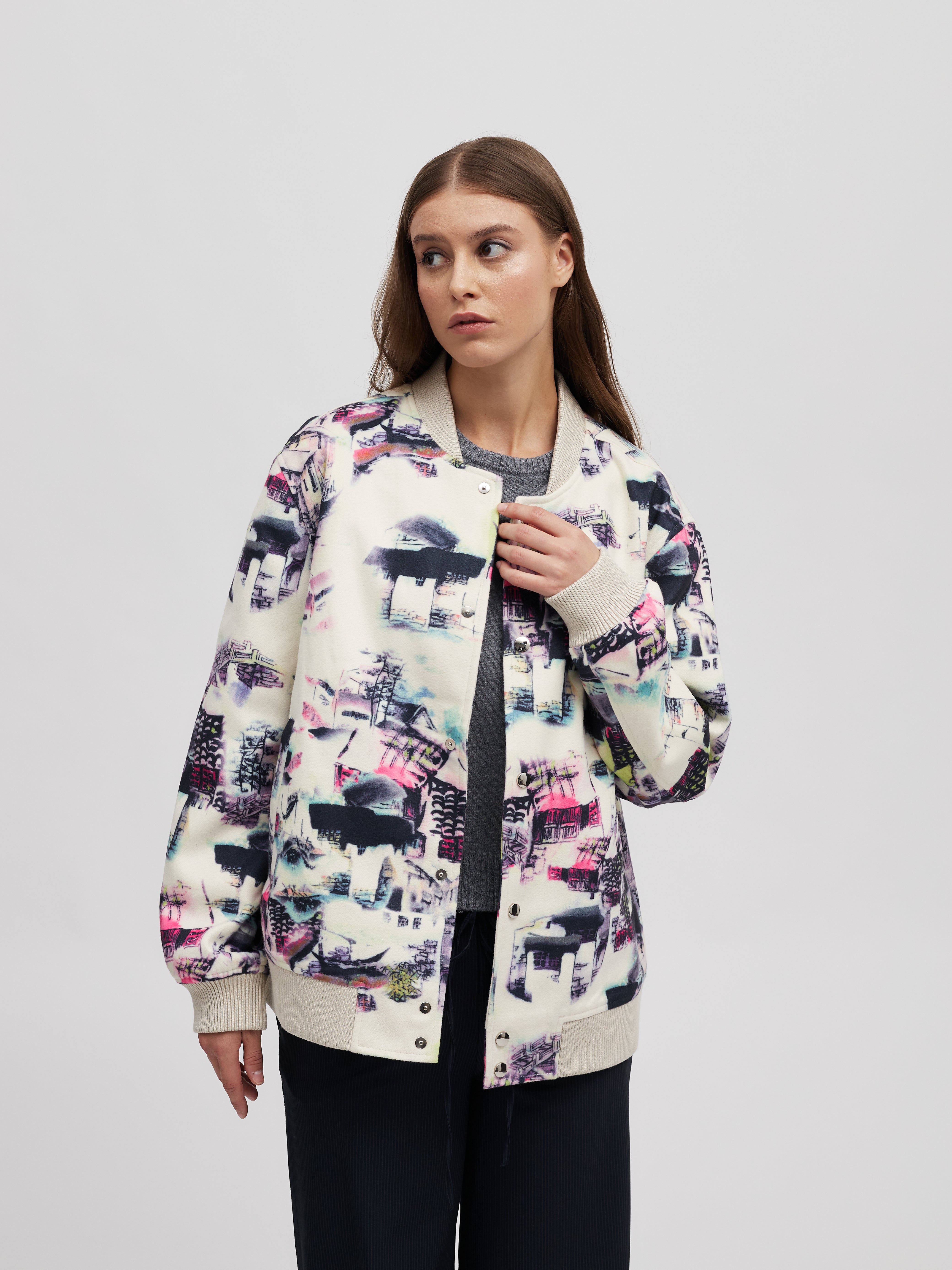 Women's Printed Bomber Jacket