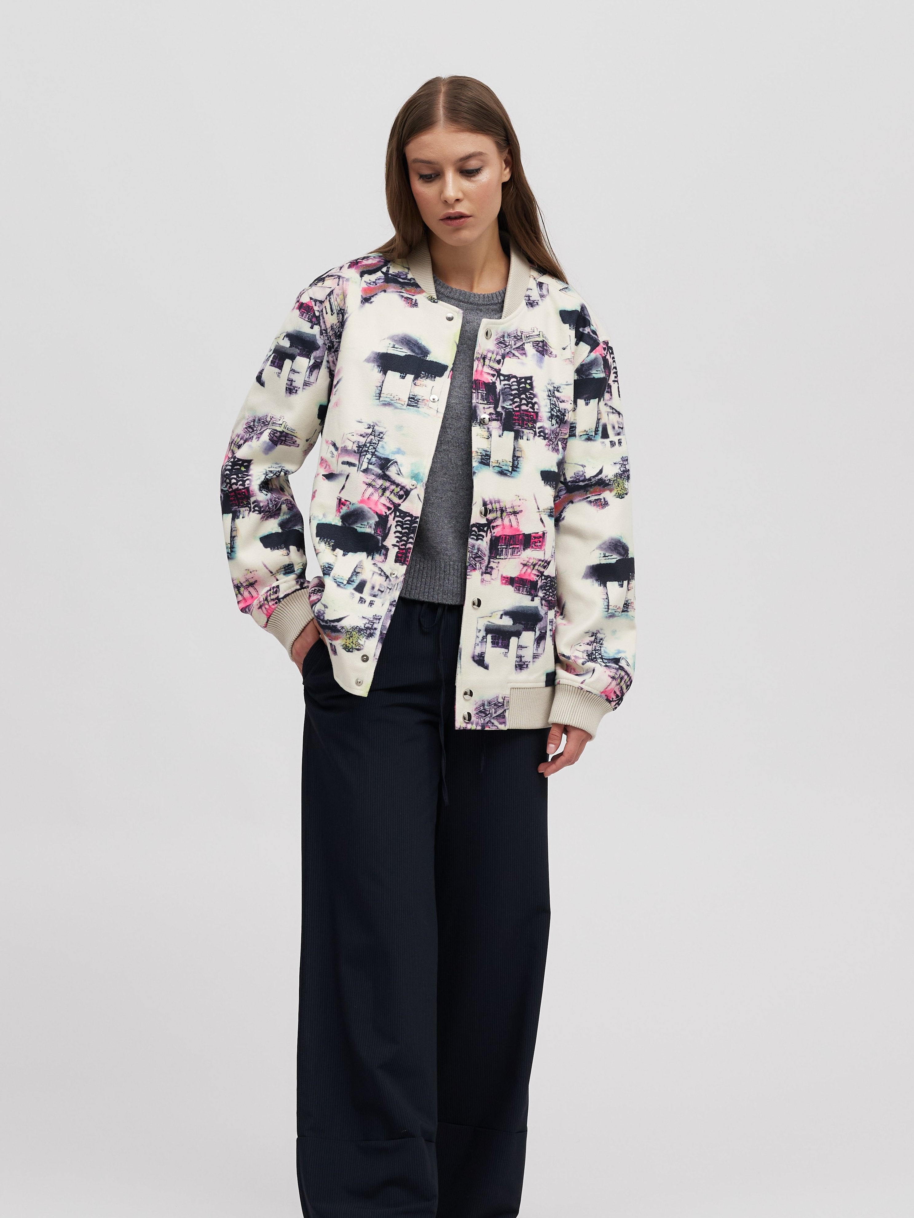 Women's Printed Bomber Jacket