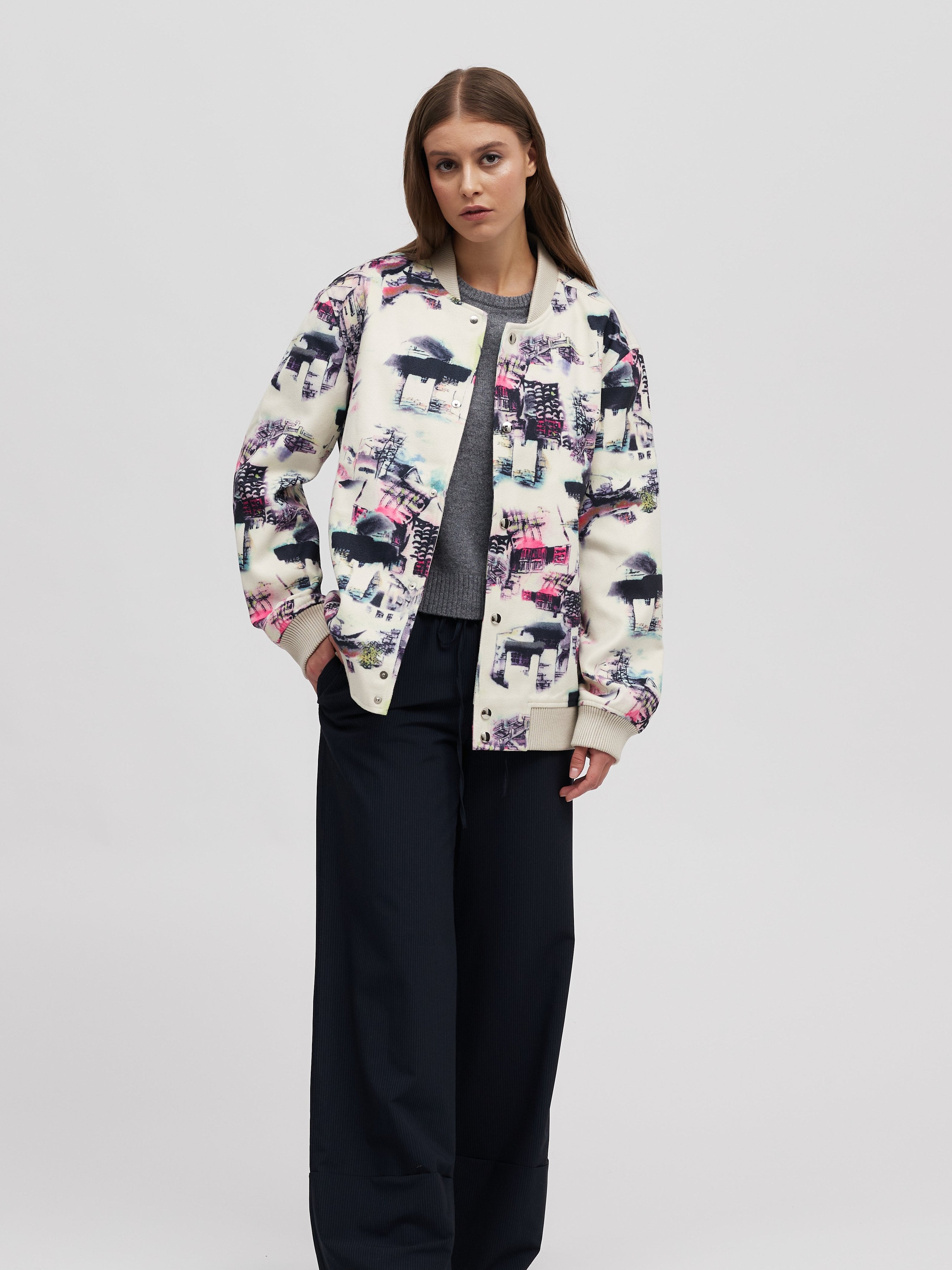 Women's Printed Bomber Jacket