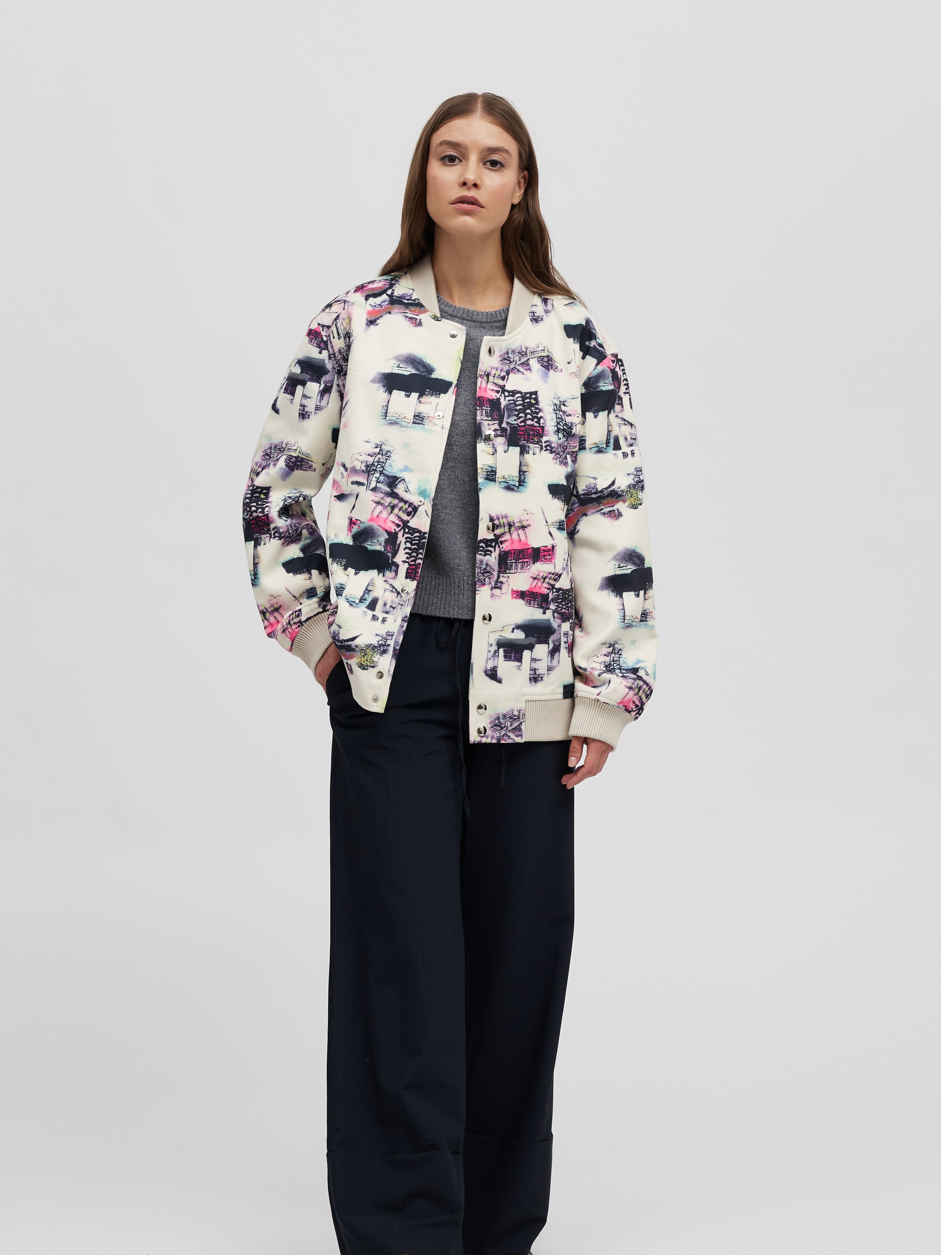 Women's Printed Bomber Jacket