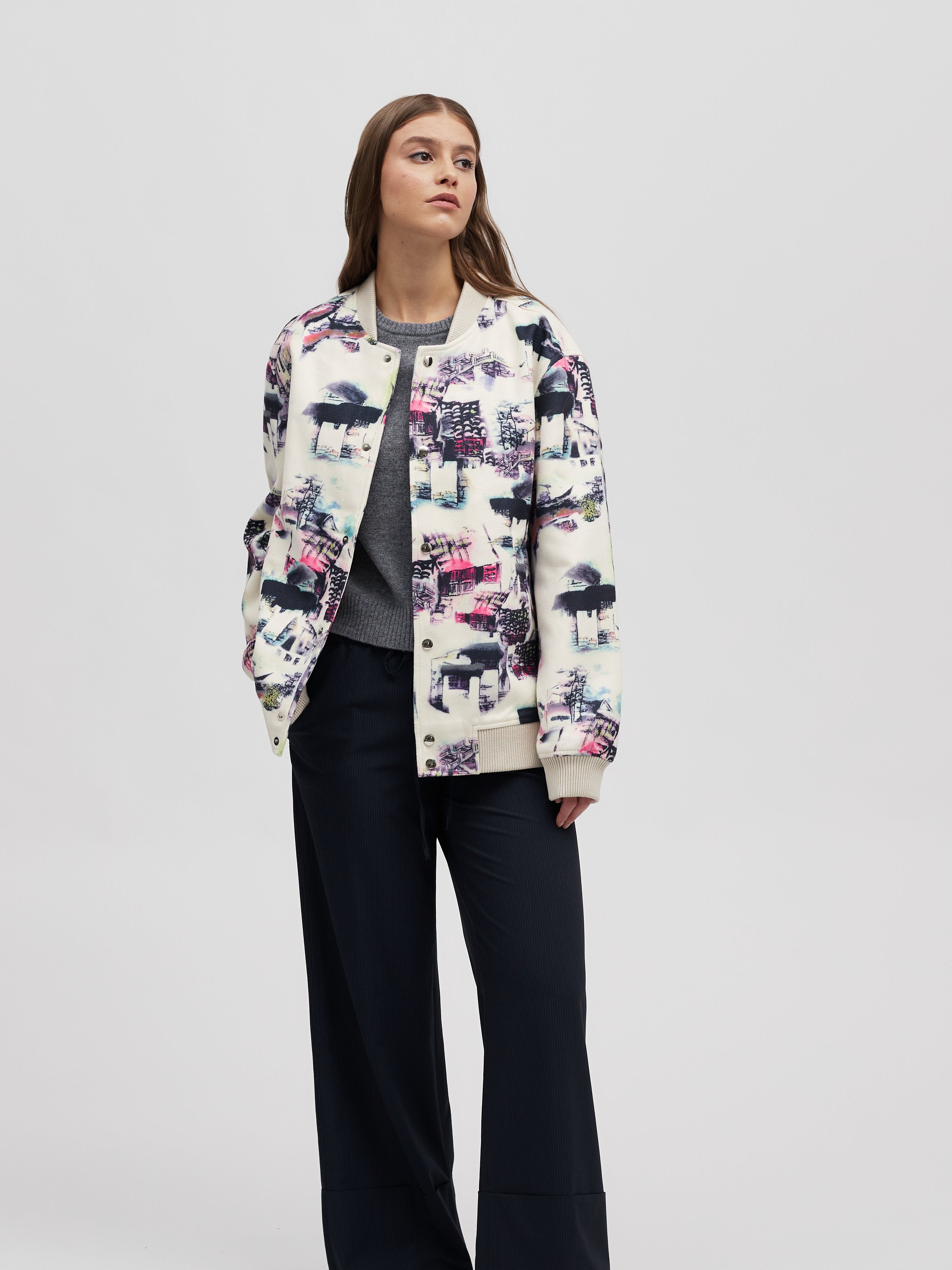 Women's Printed Bomber Jacket