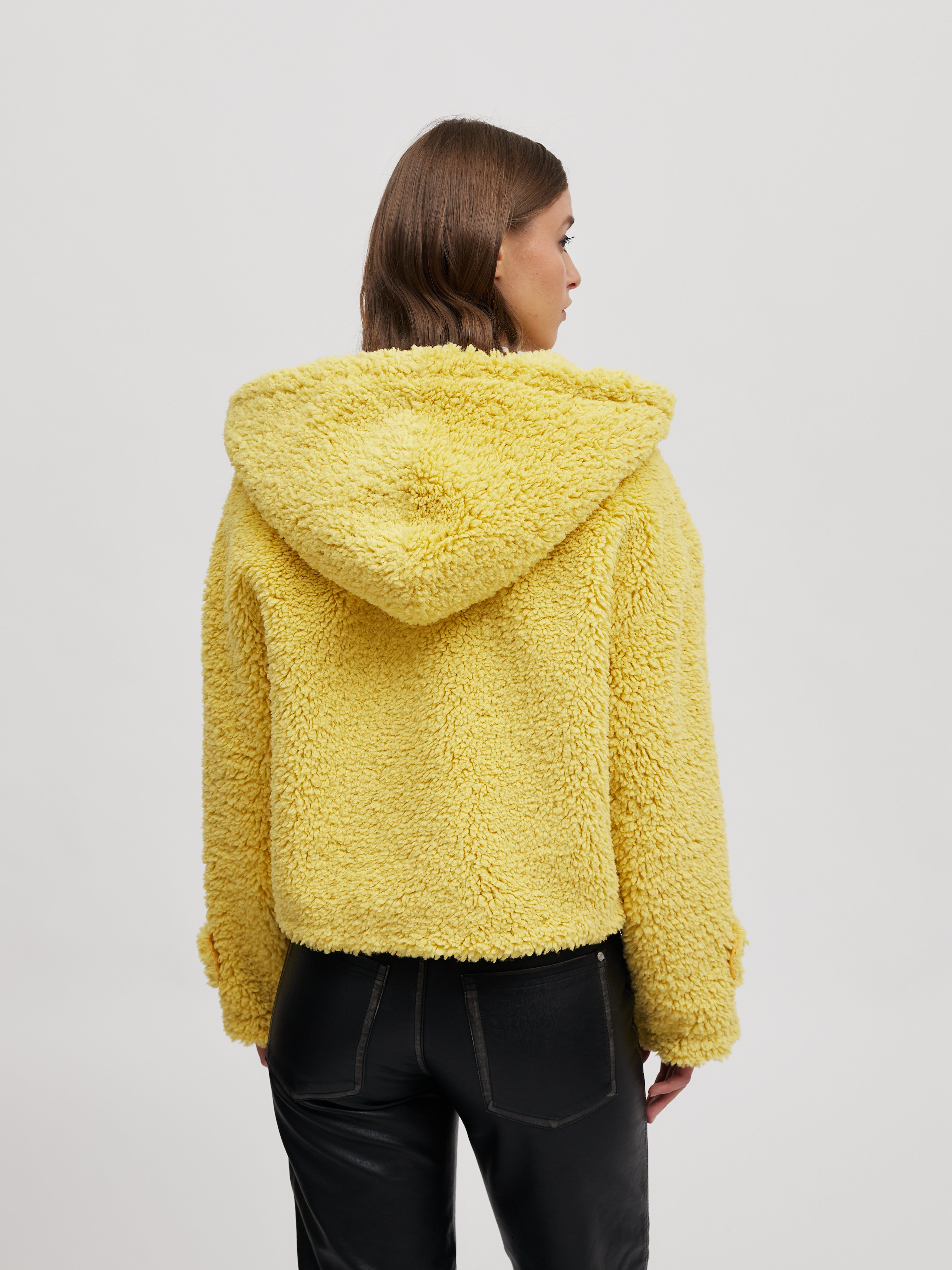 Playful Faux-Shearling Jacket with Hood