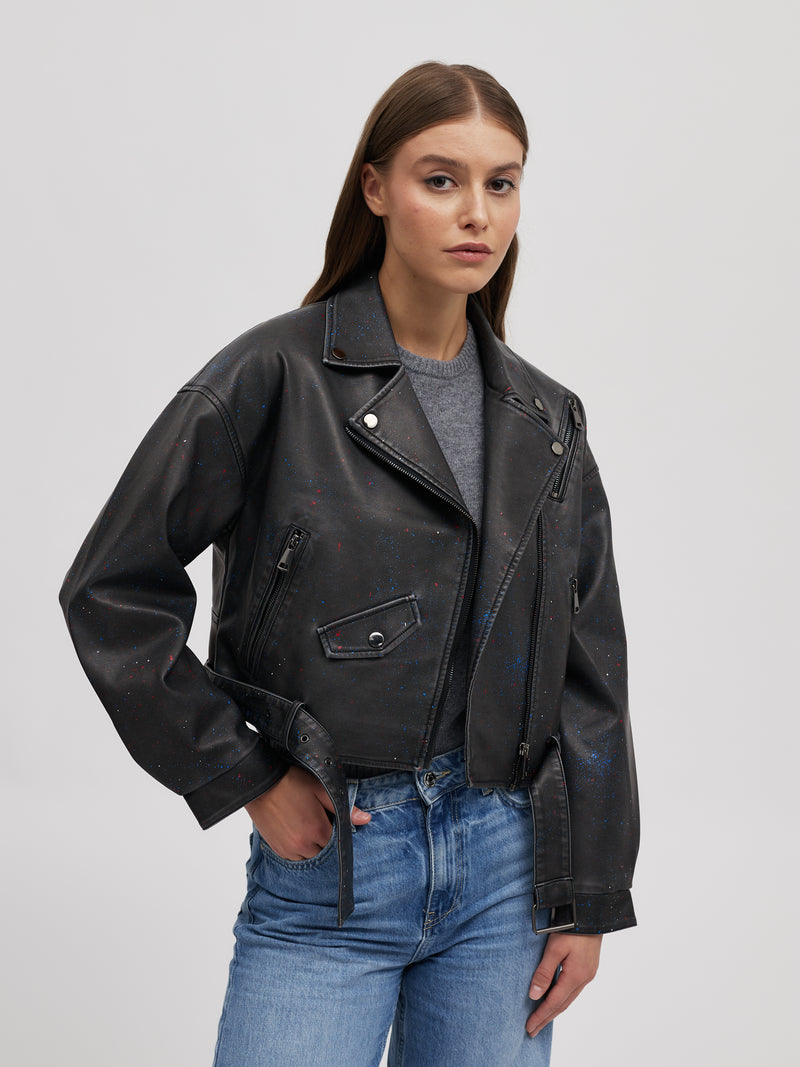 Biker Jacket with Artistic Twist