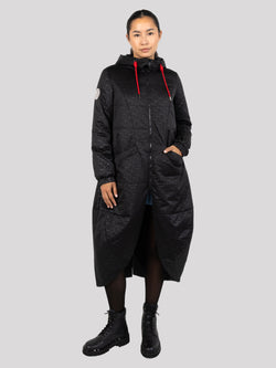 Stylish Asymmetrical Women's Down Jacket With Hood